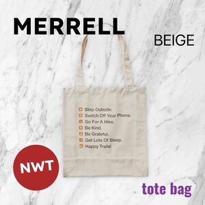 *🆕🏷️*NWT* MERRELL | OS | Durable roomy beige Trailhead Canvas Tote Bag